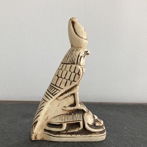 Vintage y2k ancient Egyptian god statue Horus with scarab